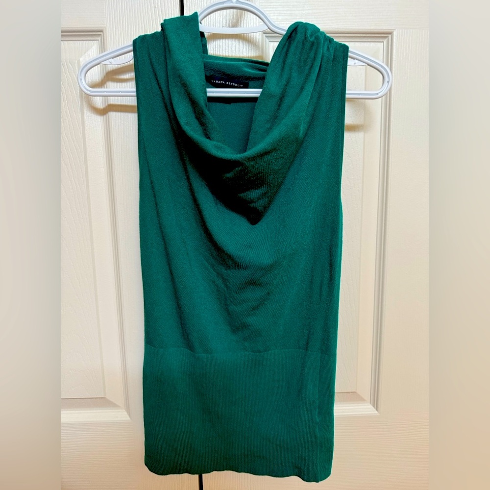 Banana Republic Green Sleeveless Cowl Neck Top size S
